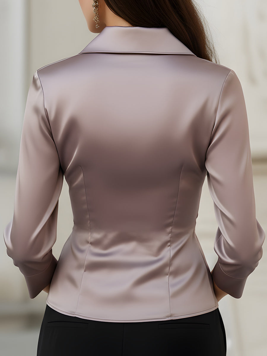 Silk Asymmetric Gathered Overlay Top