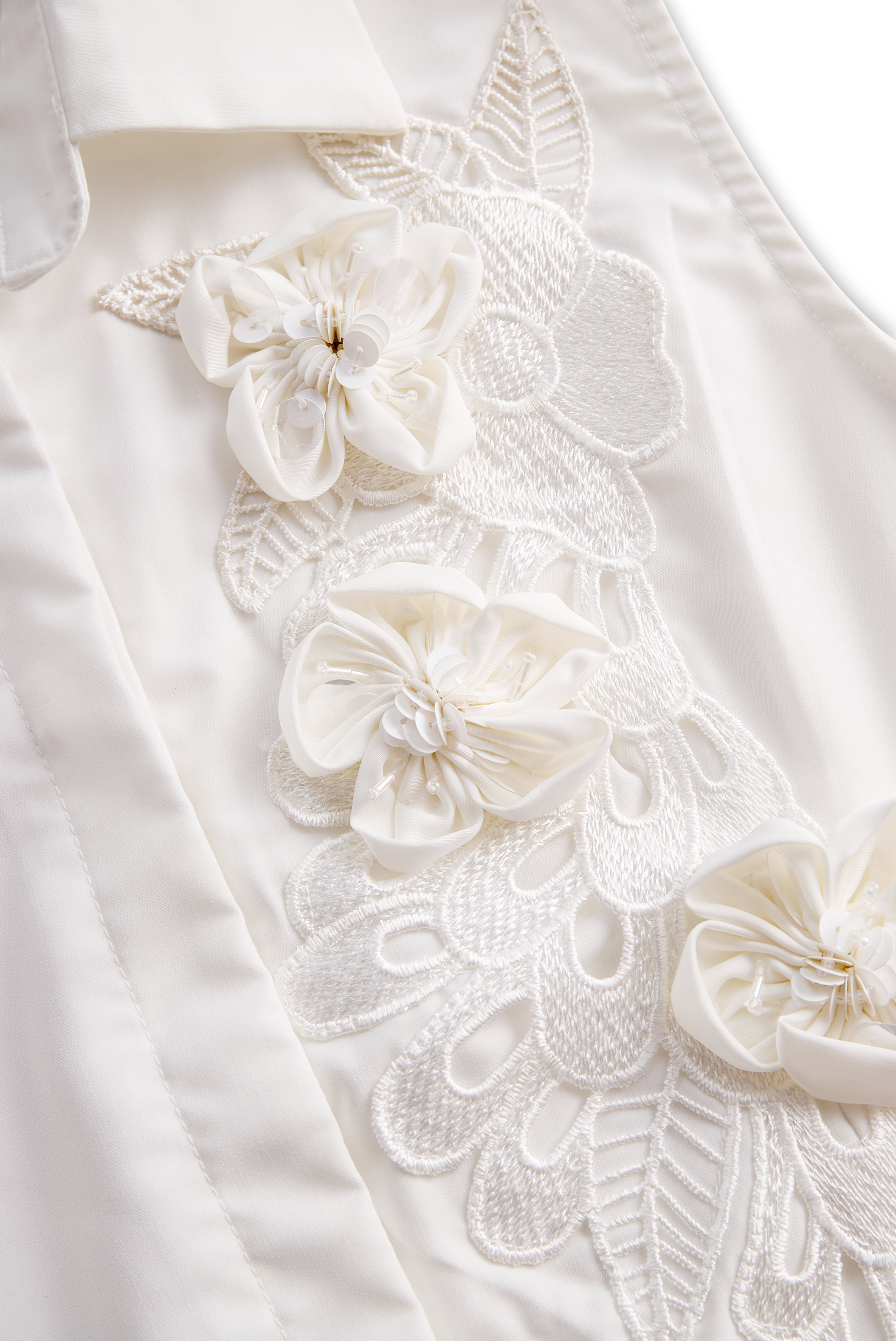Tank Top with Embroidered Botanical Design