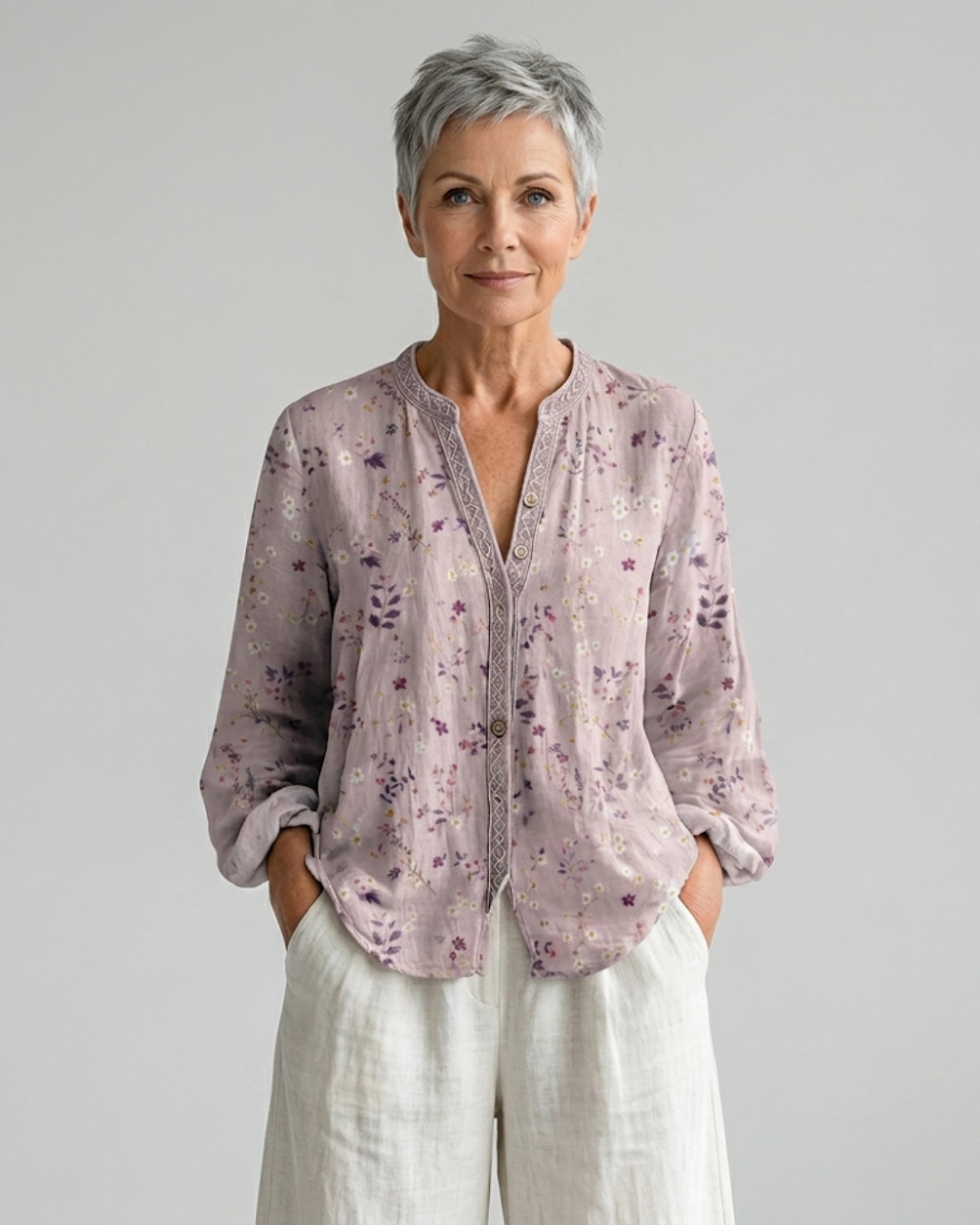 Clara | Retro Floral Blouse