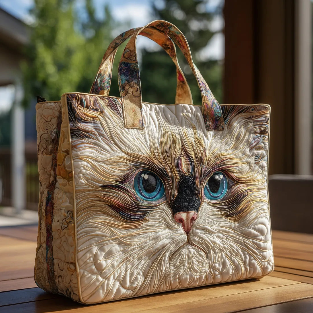 Artisan Bag - White Cat with Blue Eyes