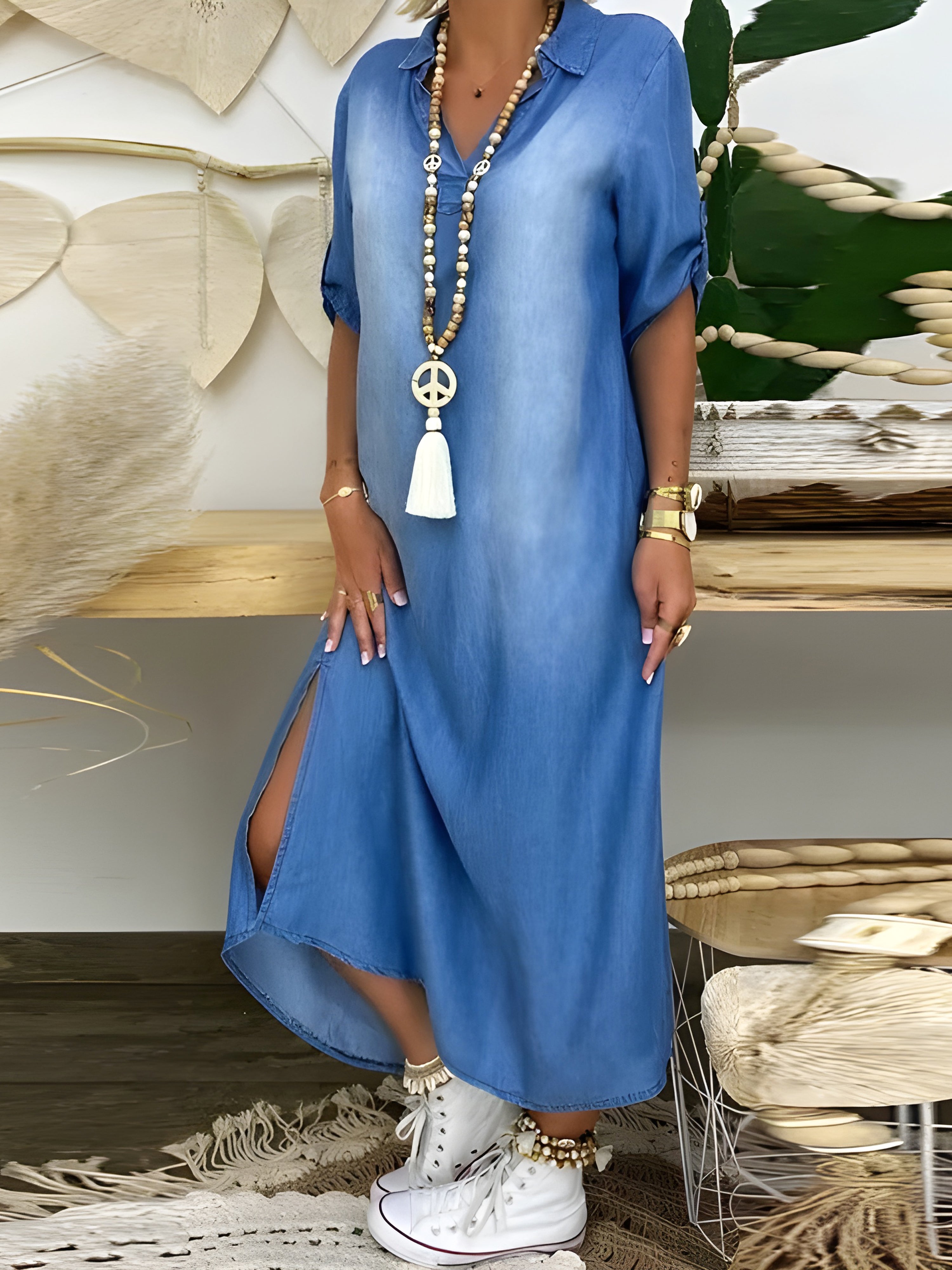 Isabella™ | Elegant Linen Midi Dress
