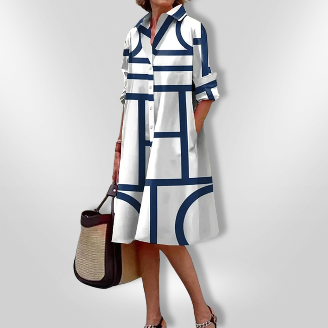 Elara™ | Abstract A-Line Dress