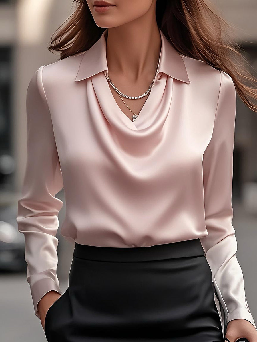 Chic Black Silk Top with Asymmetrical Hemline