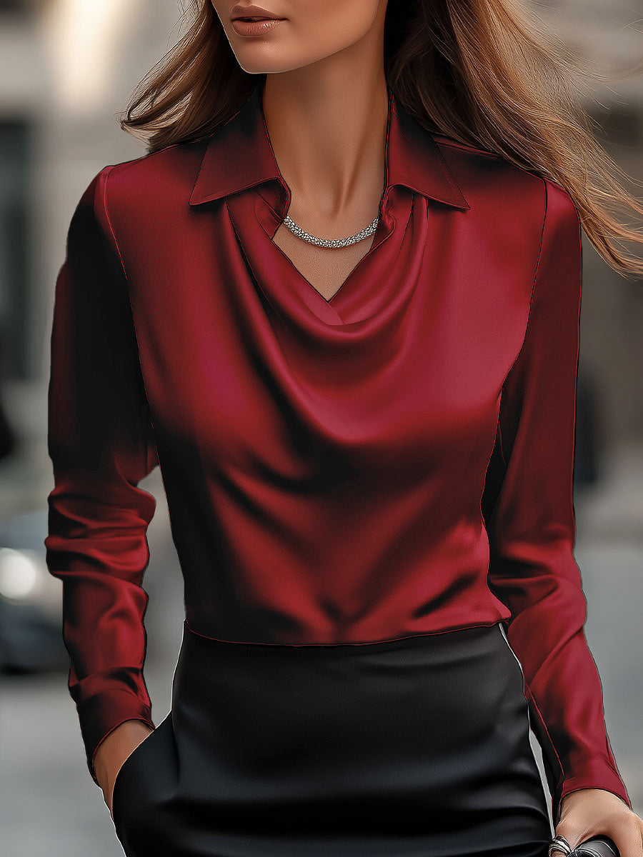 Chic Black Silk Top with Asymmetrical Hemline