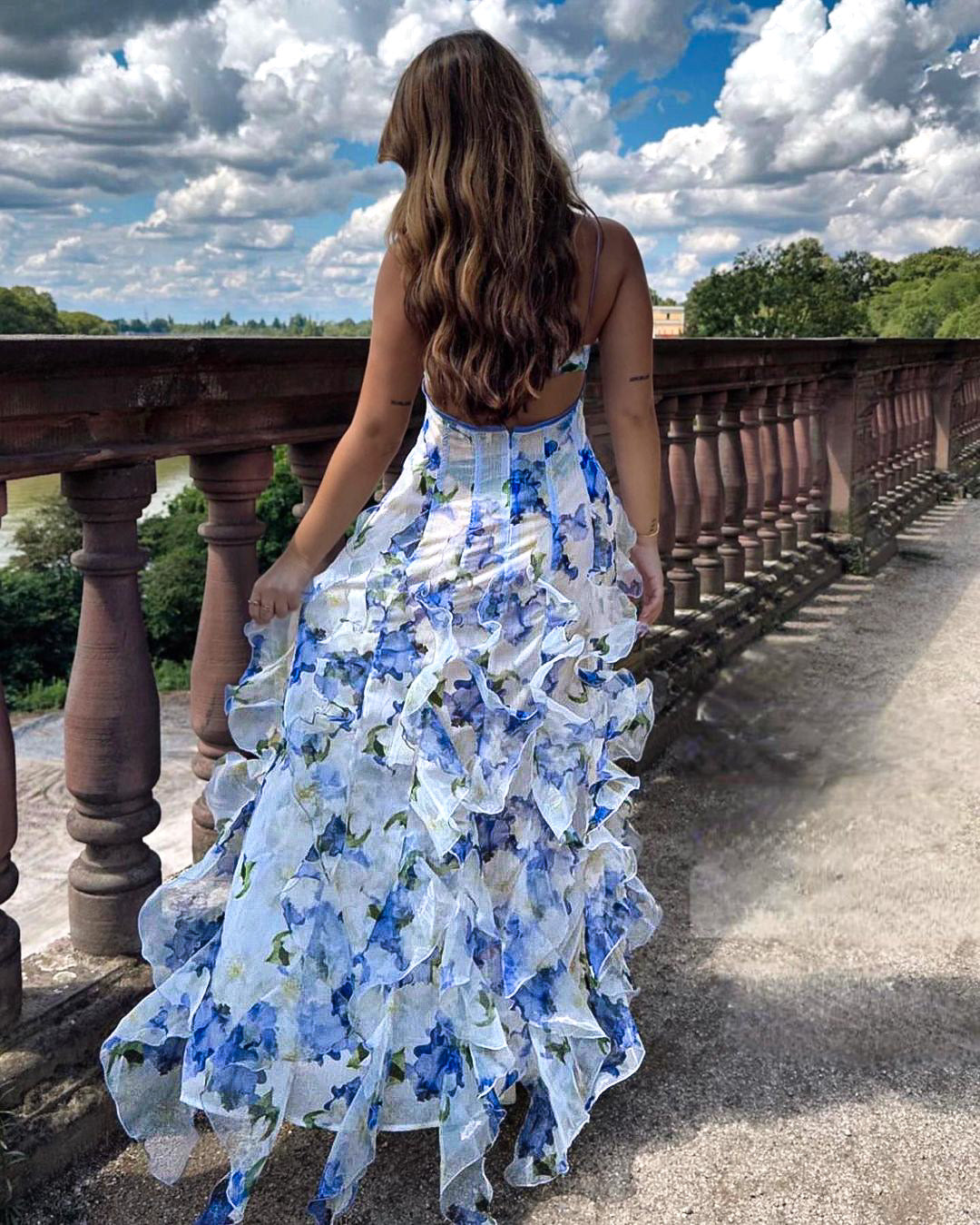Zara™ | Tiered Botanical Maxi Dress