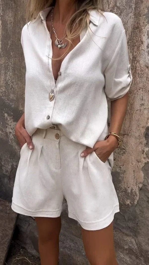Melda - Airy Button-Up Ensemble