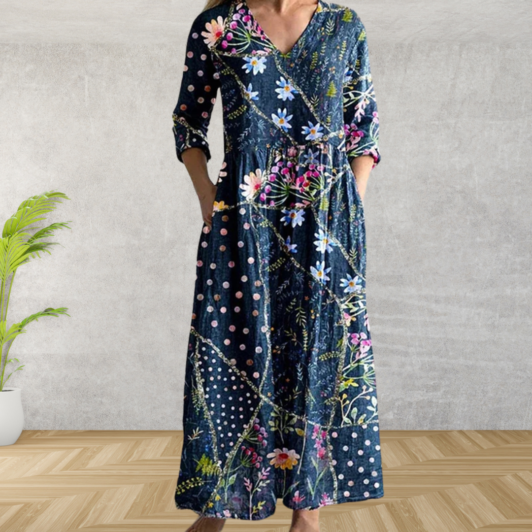 Serena™ | Chic Botanical Midi Dress