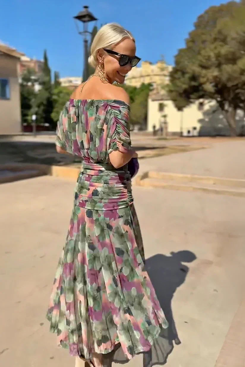 Emily | Chic Off-Shoulder Midi Dress