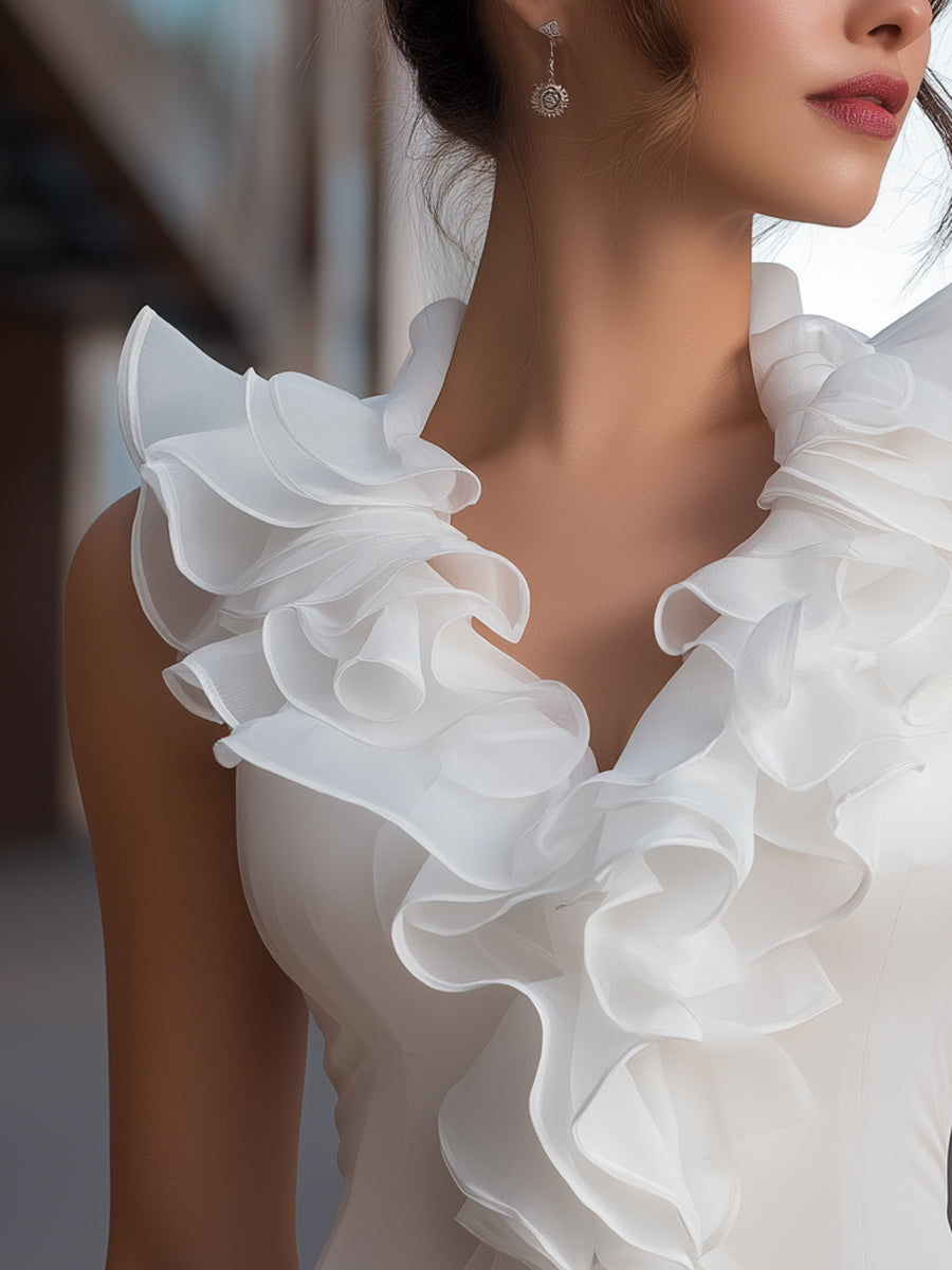 Strapless Silk Pleated Off-Shoulder Blouse