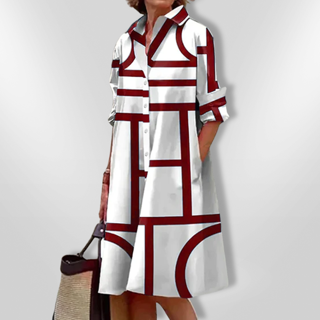 Elara™ | Abstract A-Line Dress