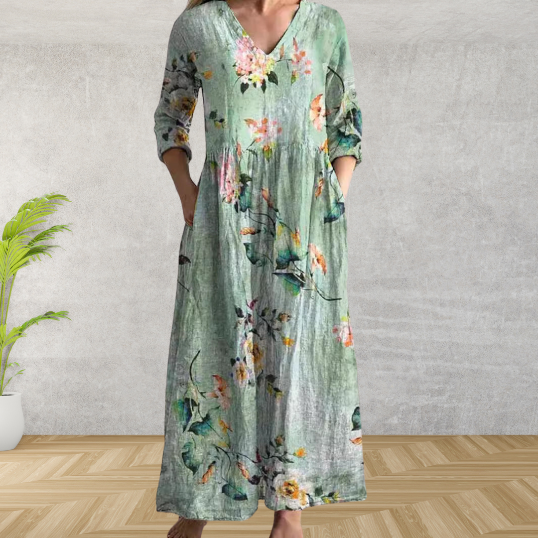 Serena™ | Chic Botanical Maxi Dress