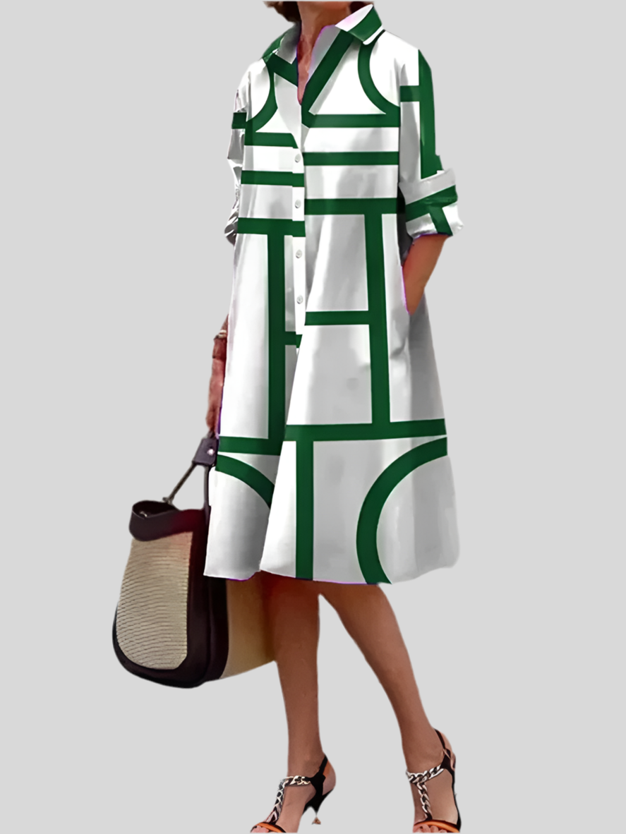Elara™ | Abstract A-Line Dress