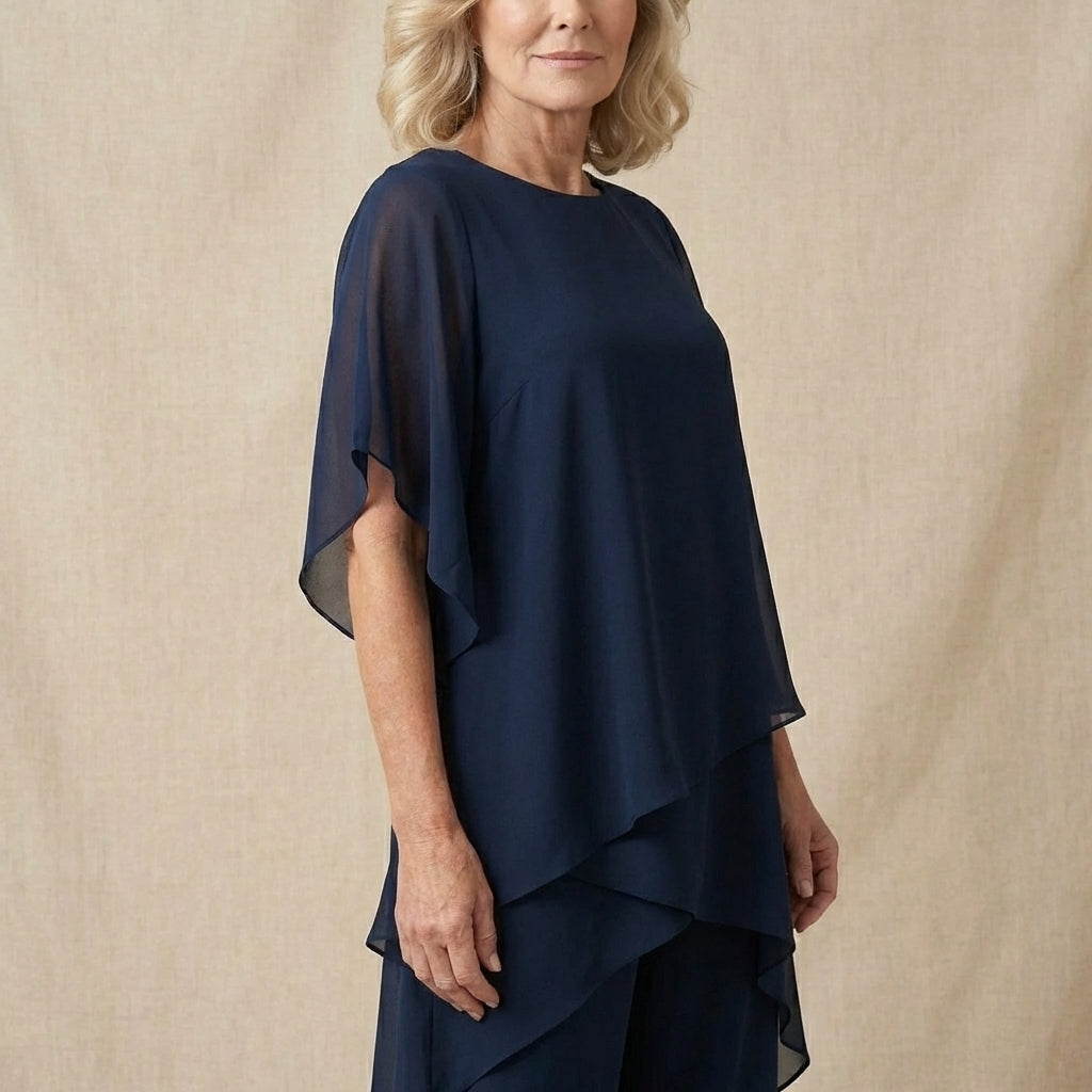 Jasmine | Flowing Blouse with Wide-Leg Trousers