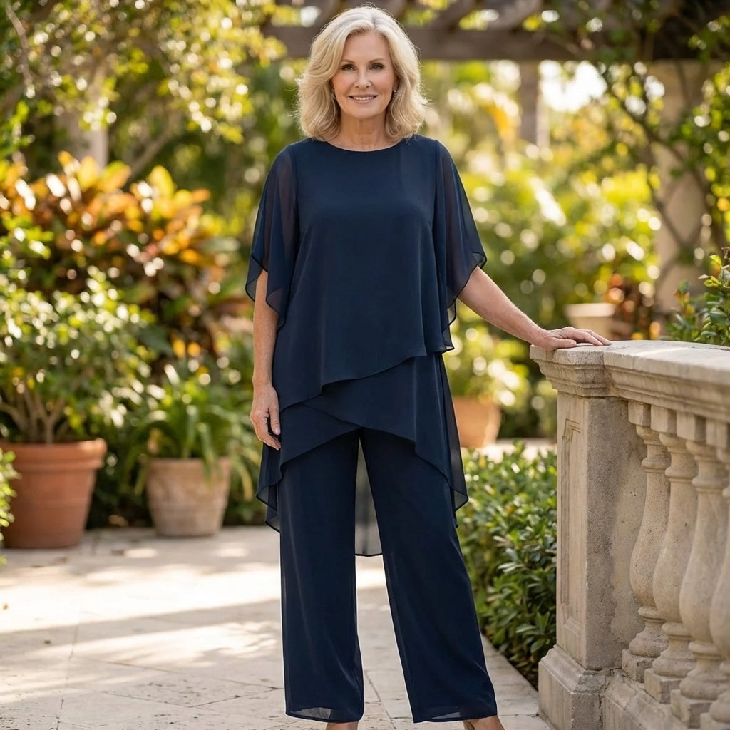Jasmine | Flowing Blouse with Wide-Leg Trousers