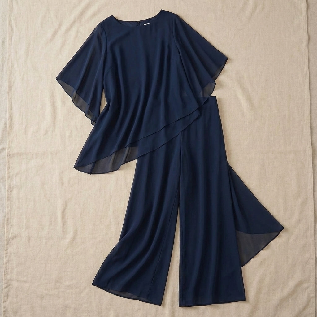 Jasmine | Flowing Blouse with Wide-Leg Trousers