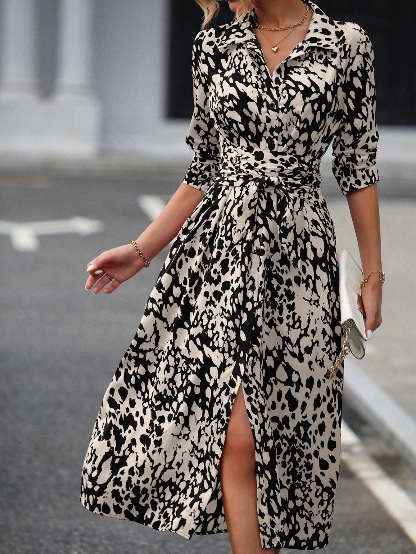 Nova™ | Abstract Print Midi Dress
