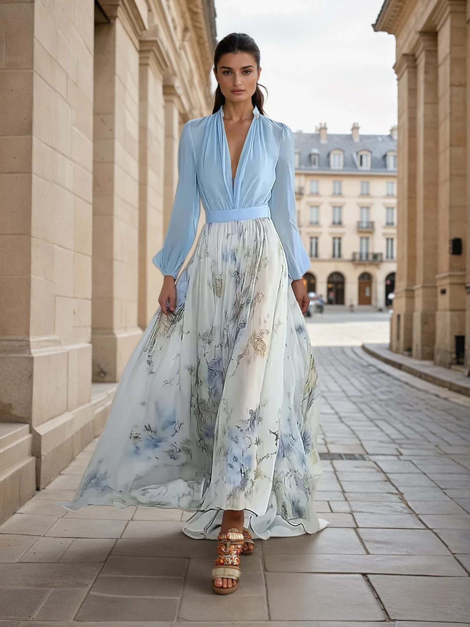 Peniel™ | Chic Botanical Long Dress
