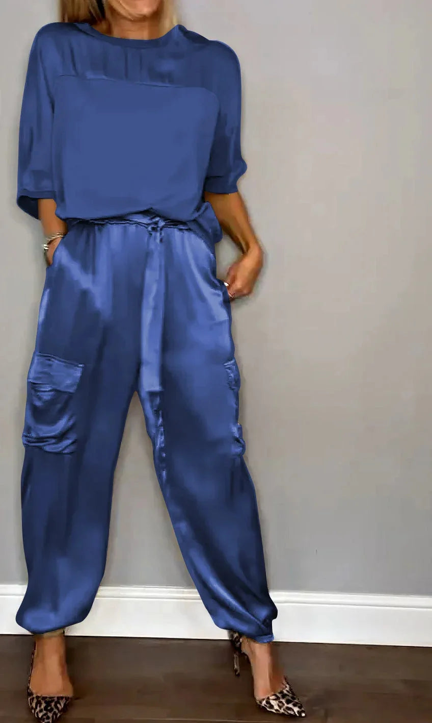 Averielle | Elegant Draped Two Piece Ensemble