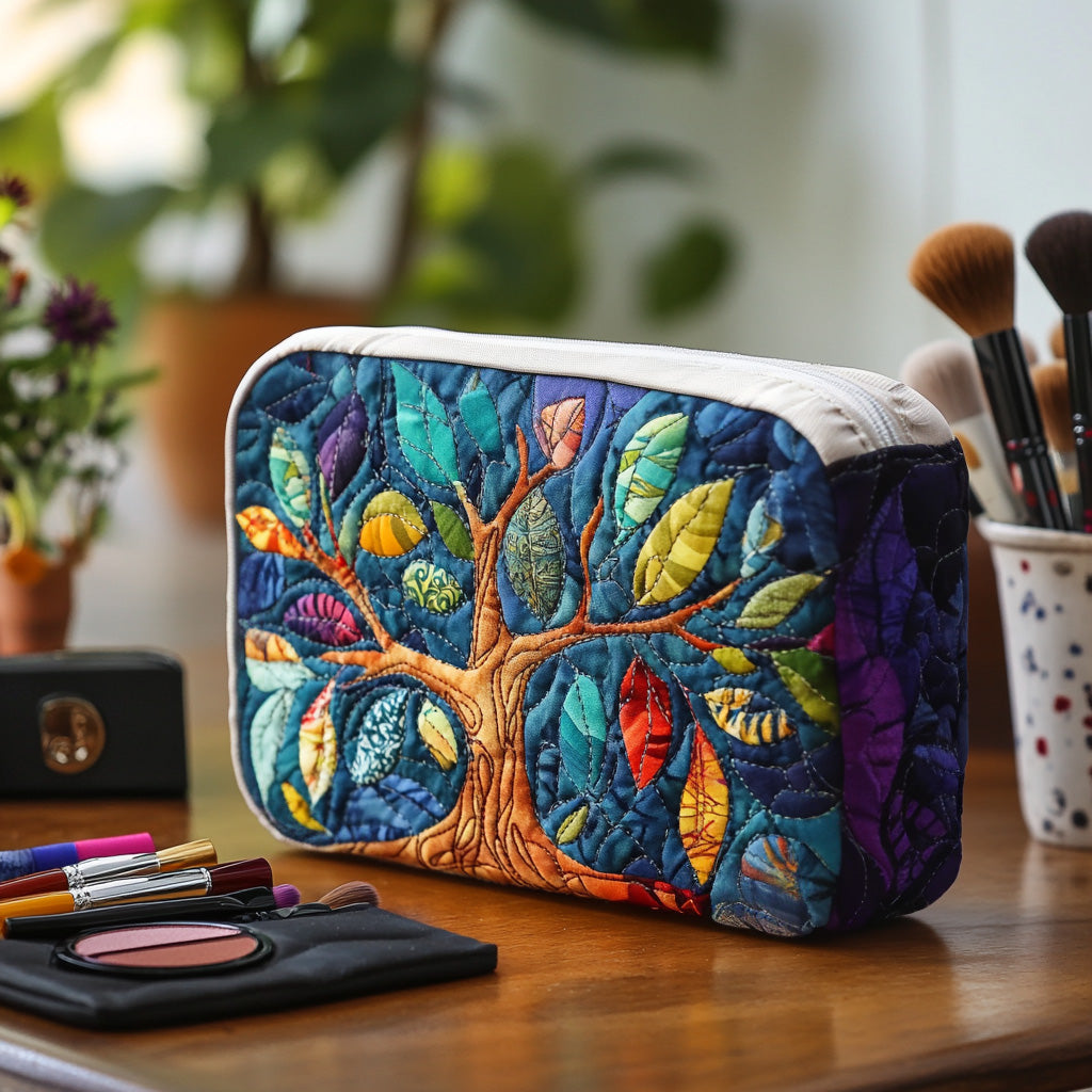 Petra | Symbolic Tree Quilted Cosmetic Bag