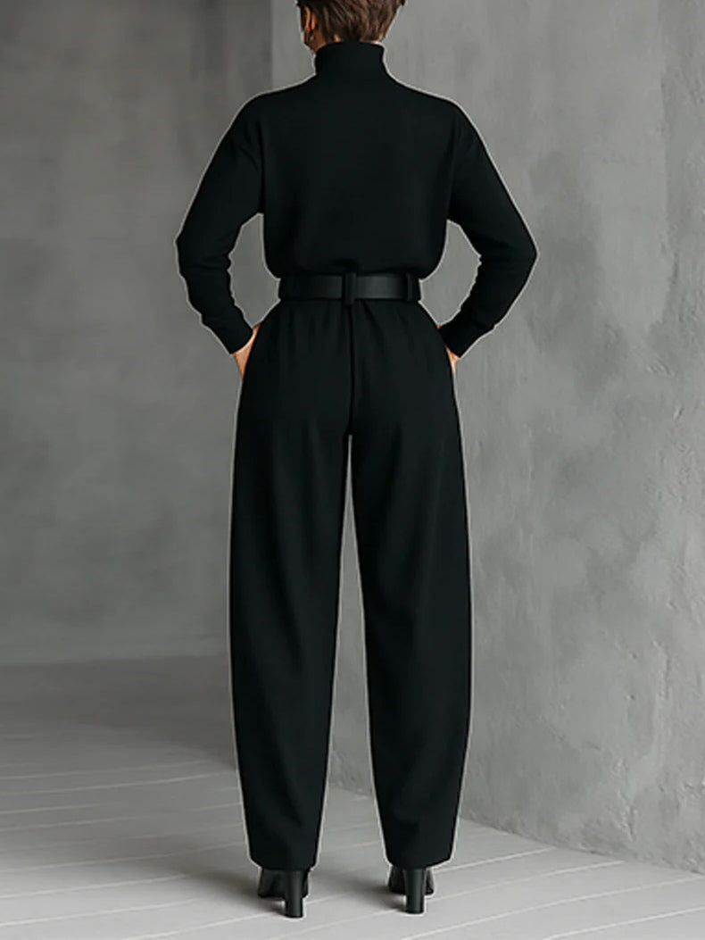 Emma™ | Navy Blue 2-Piece Ensemble with Sash