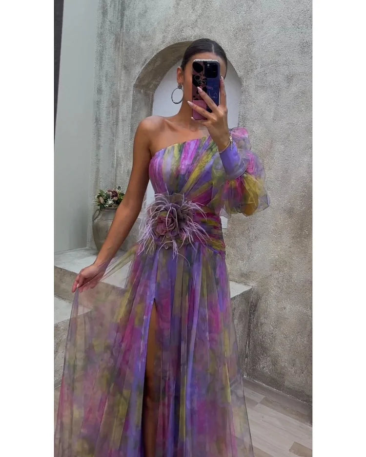 Orit™ | Off-Shoulder High Slit Evening Gown