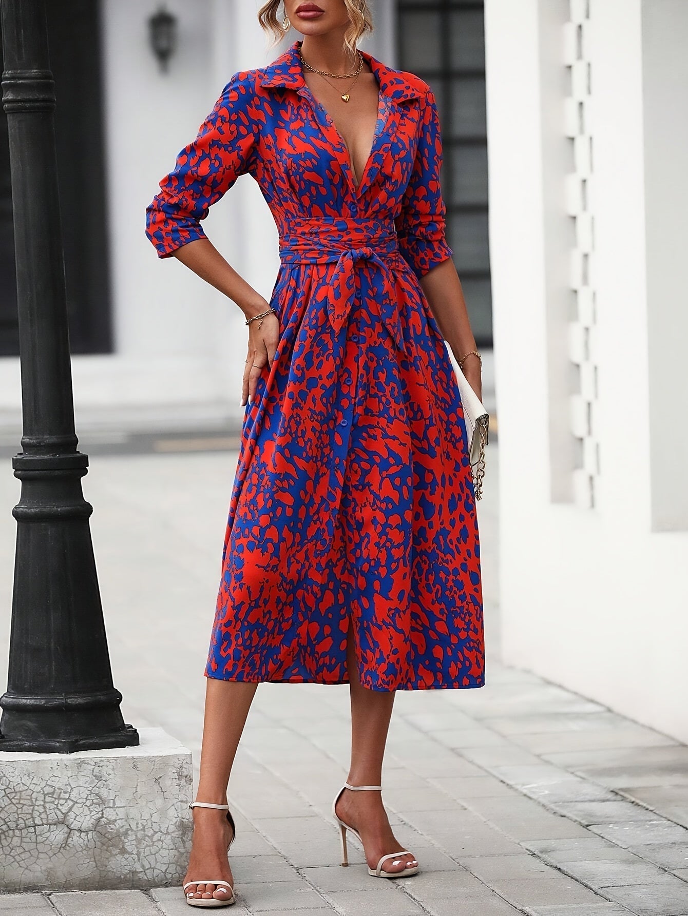 Nova™ | Abstract Print Midi Dress