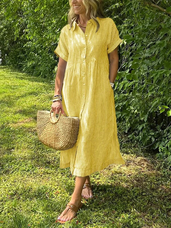 Ishka™ | Checkered Shirt Dress