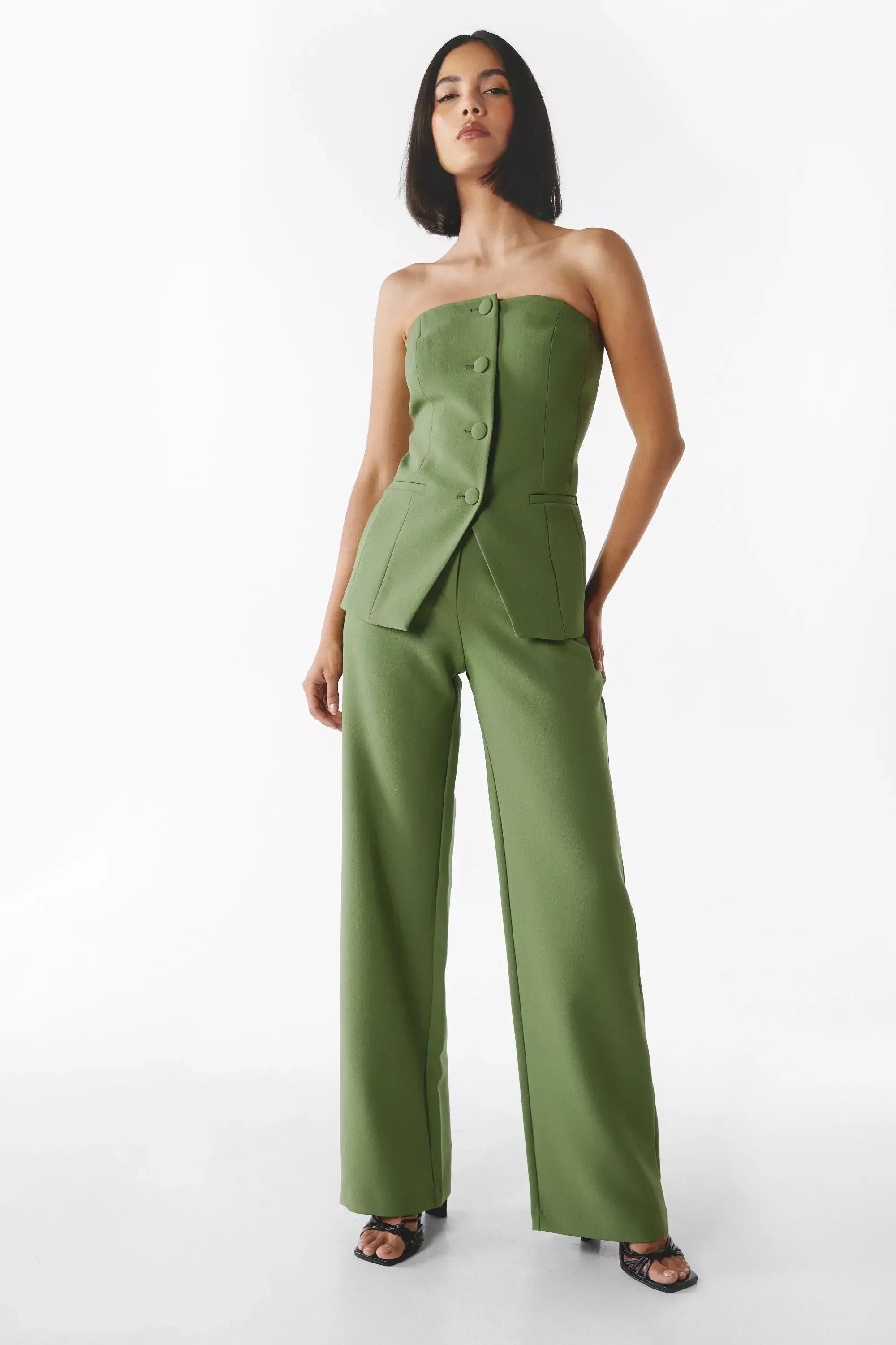 BRIA - Strapless Cropped Top and High-Waisted Skirt Set