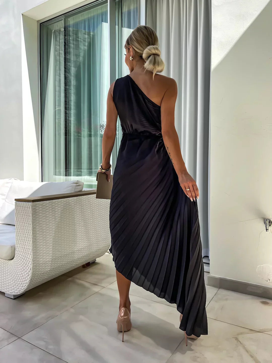 Flora™ | Chic Botanical Asymmetrical Maxi Gown