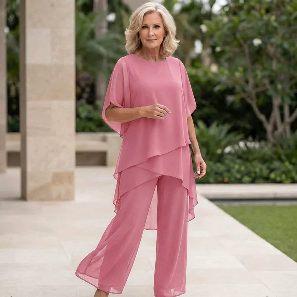 Jasmine | Flowing Blouse with Wide-Leg Trousers