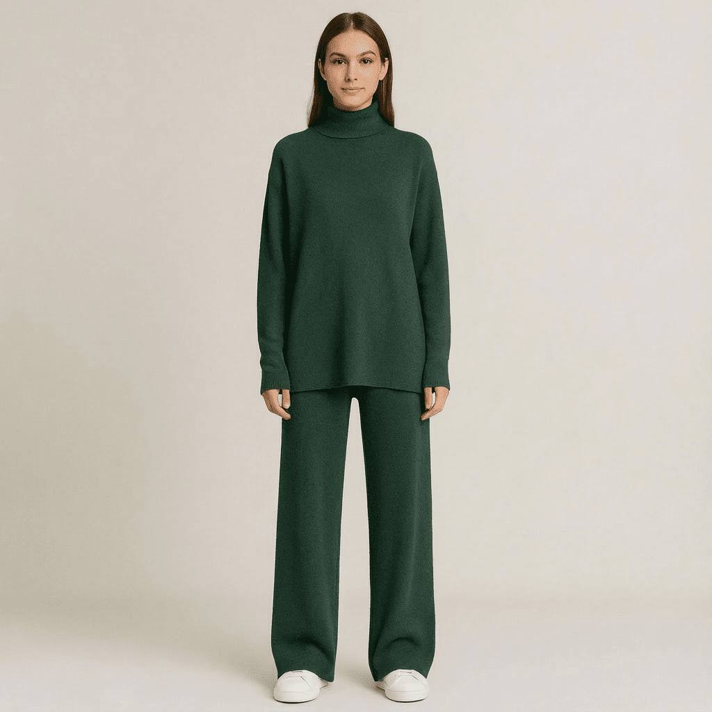 Cozy Knit Turtleneck Sweater & Leggings Set