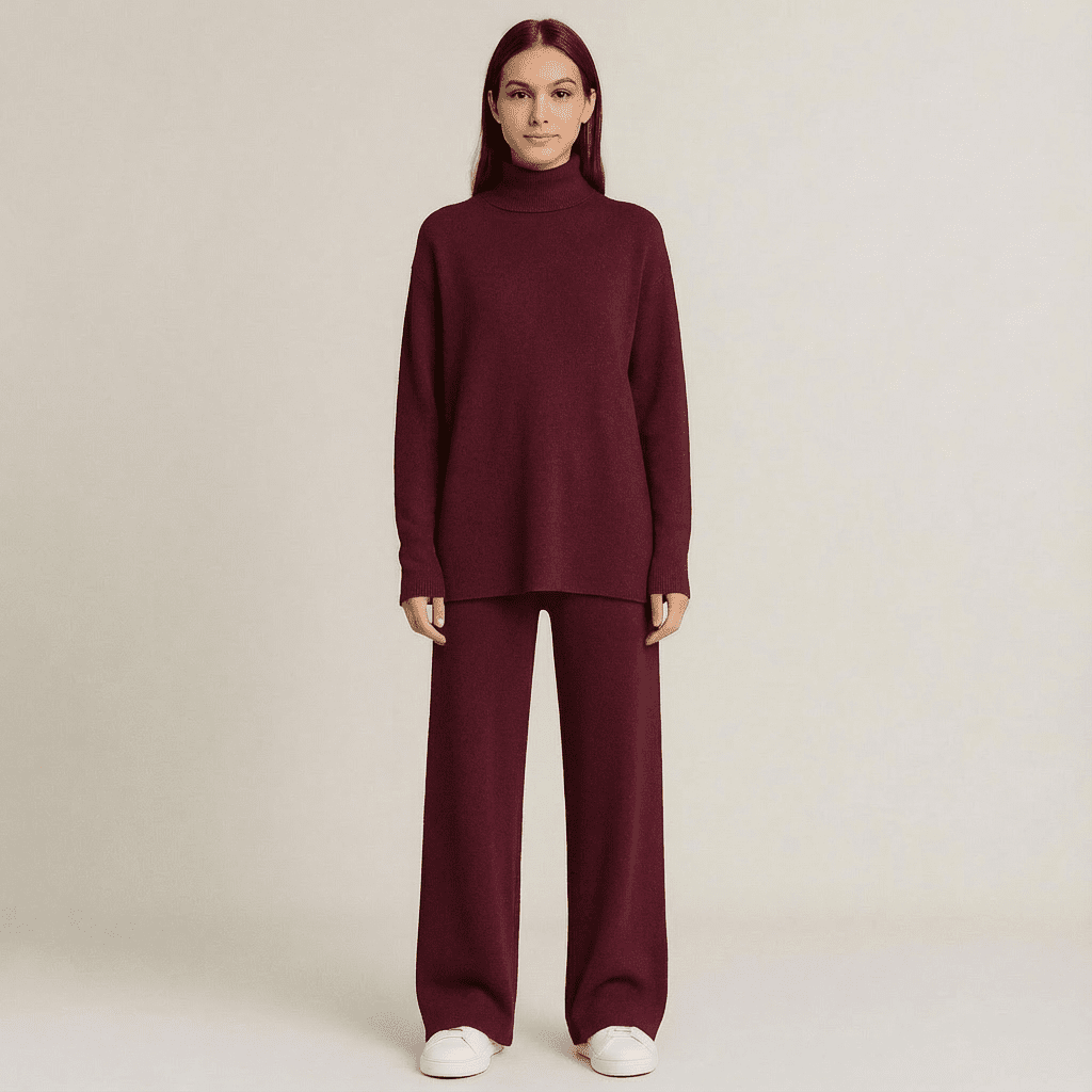 Cozy Knit Turtleneck Sweater & Leggings Set