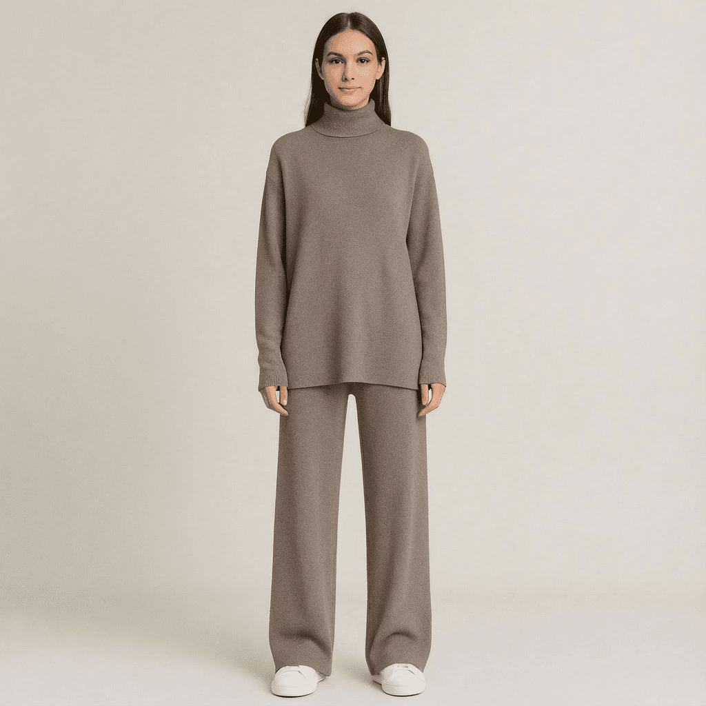 Cozy Knit Turtleneck Sweater & Leggings Set