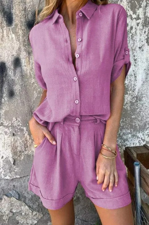 Melda - Airy Button-Up Ensemble
