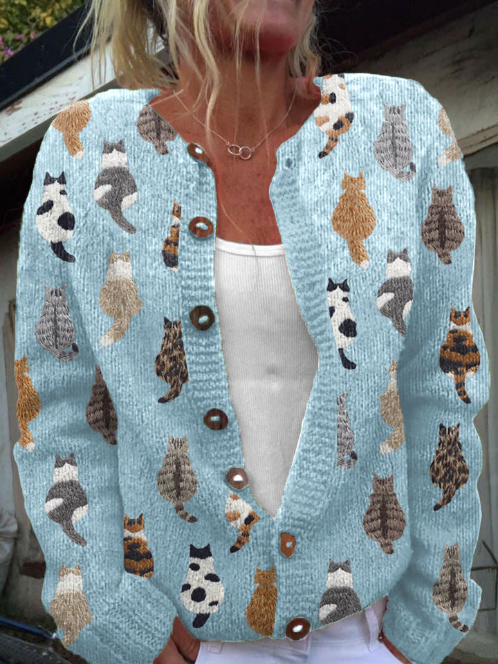 Clara | The Cat Print Cardigan