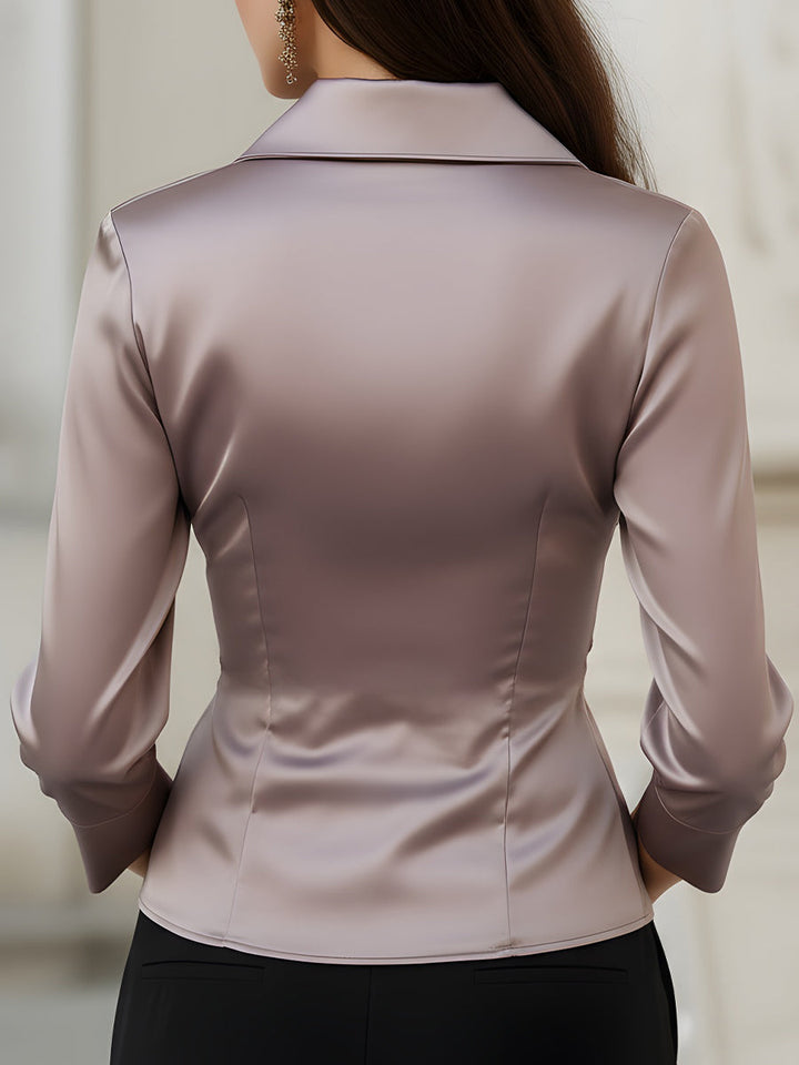 Silk Asymmetric Gathered Overlay Top