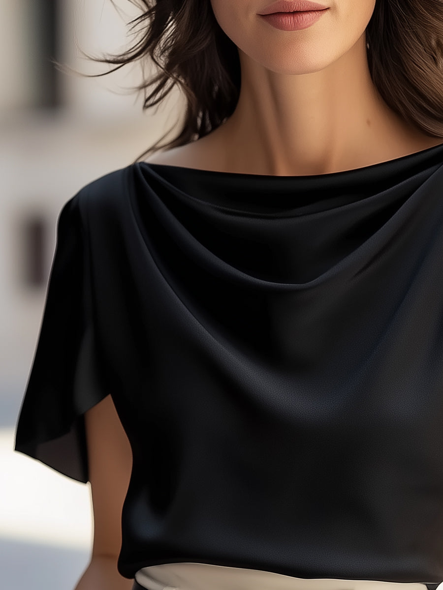 Timeless Silk Drape Cap Sleeve Top
