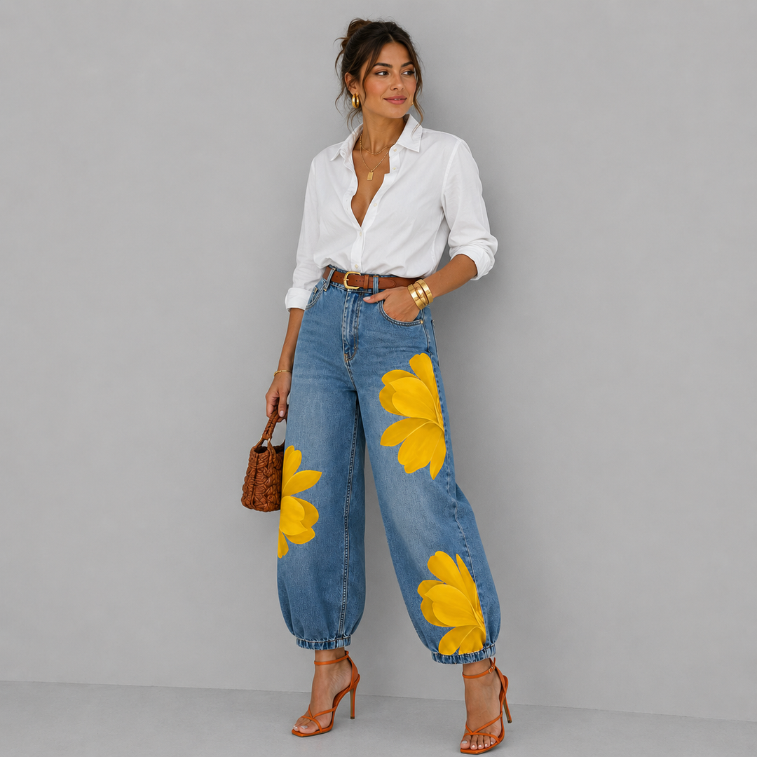 Daniela | Floral Denim Jeans