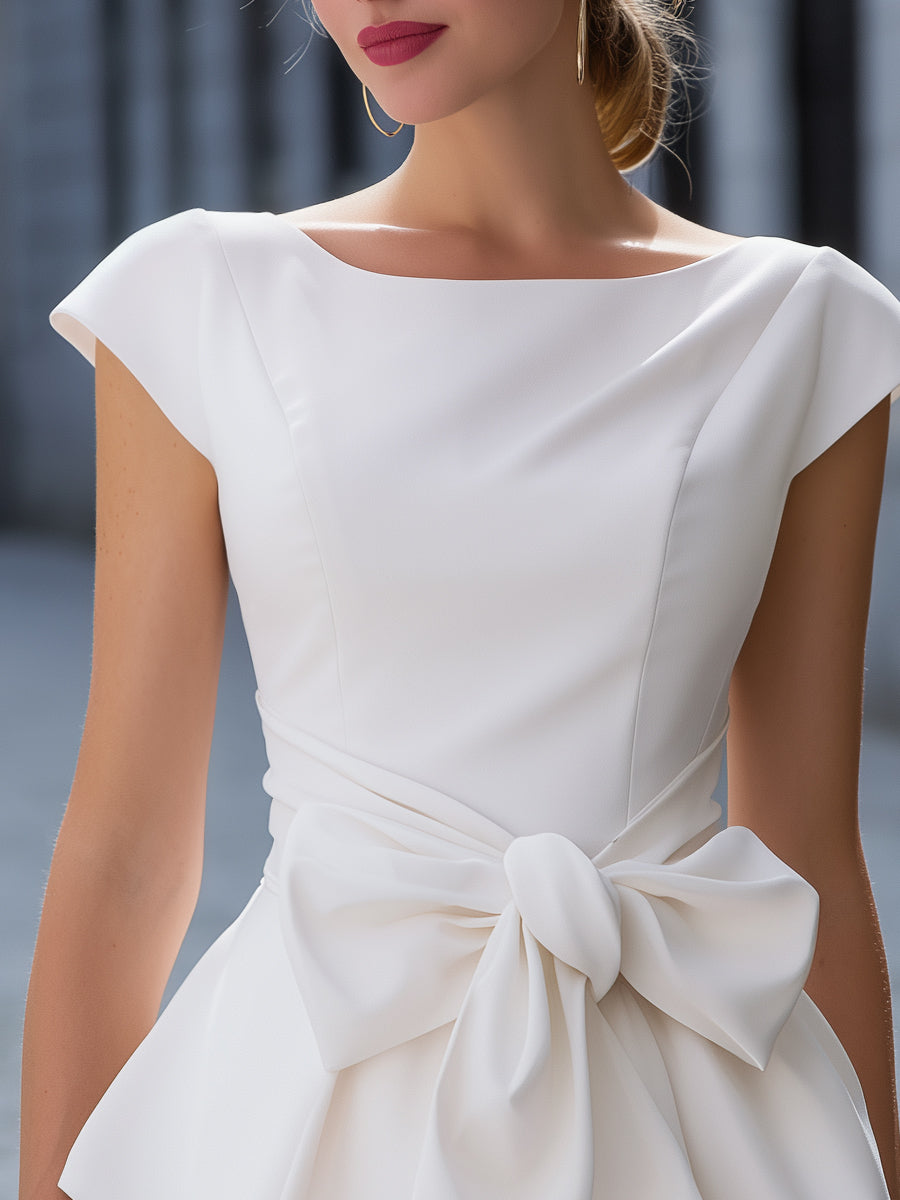 Tailored Peplum Tie Waist Blouse