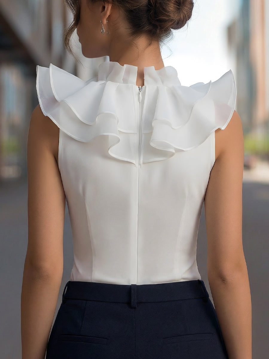 Strapless Silk Pleated Off-Shoulder Blouse