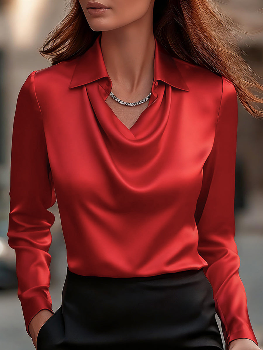 Chic Black Silk Top with Asymmetrical Hemline