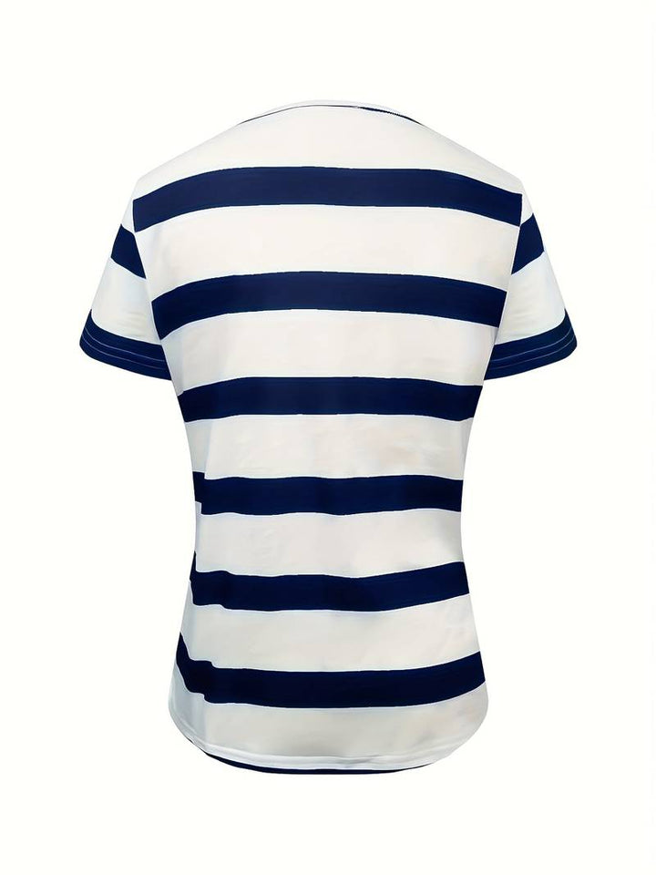 Kiley - Elegant Short-Sleeved Striped T-Shirt