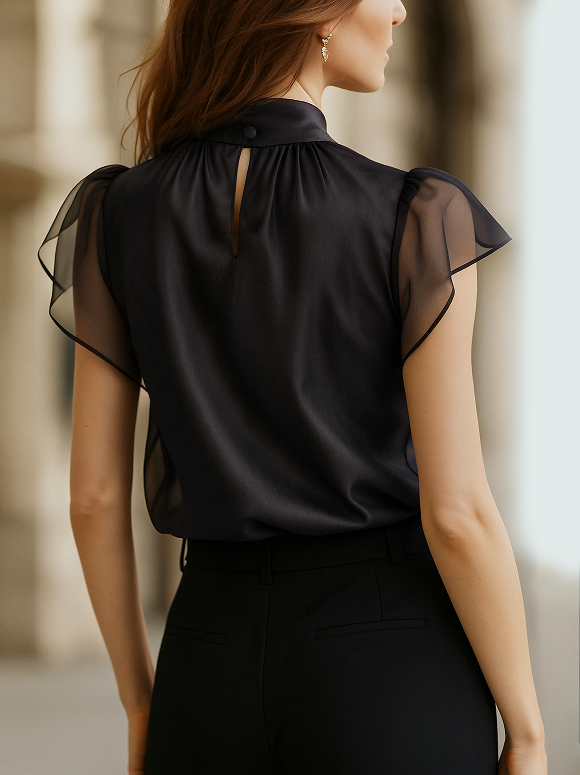 Chic White Silk Sleeveless Top