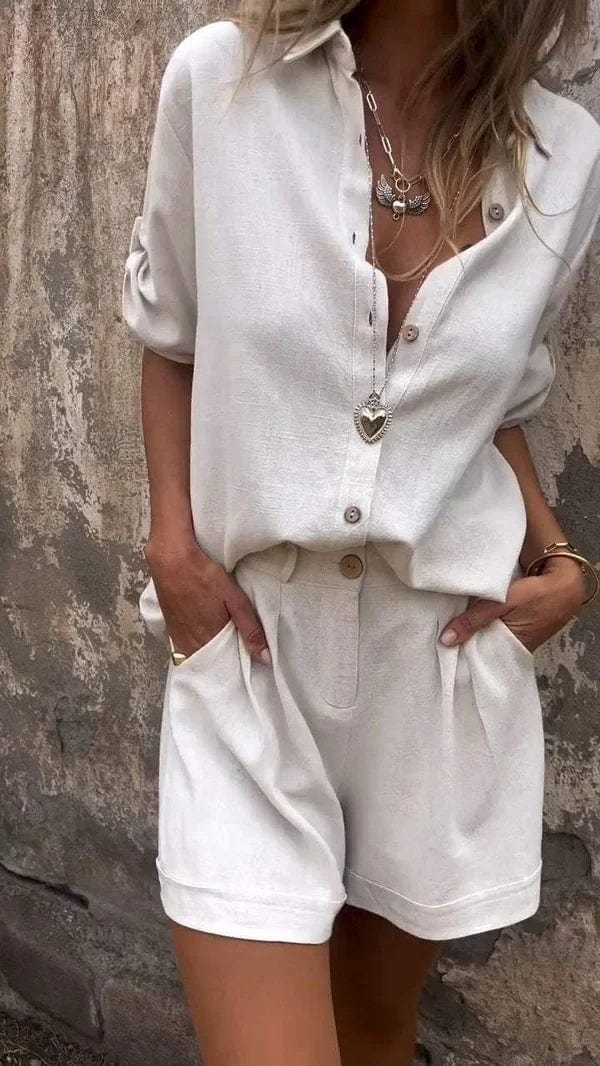 Melda - Airy Button-Up Ensemble