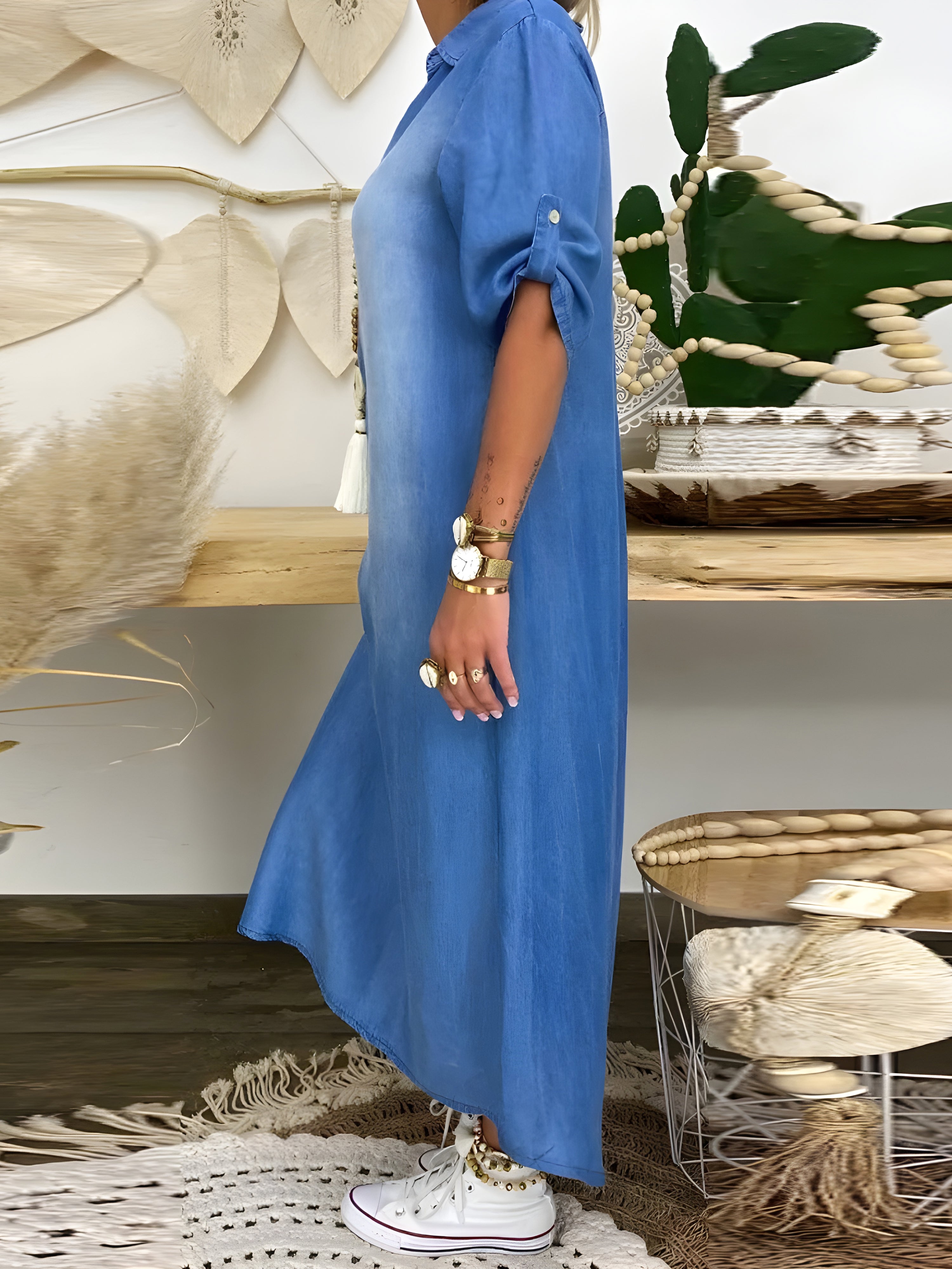 Isabella™ | Elegant Linen Midi Dress