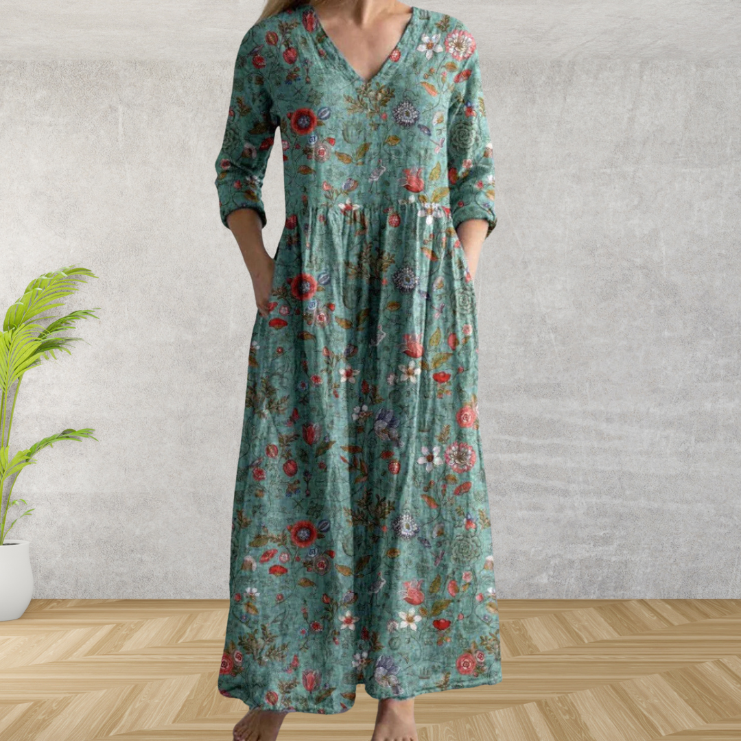 Serena™ | Chic Botanical Maxi Dress