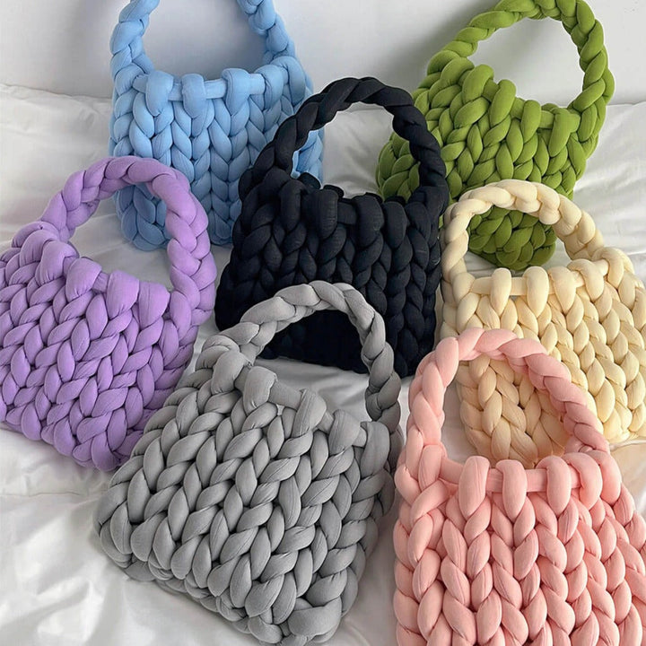 Eleanor | Green Mini Chunky Knit Bag