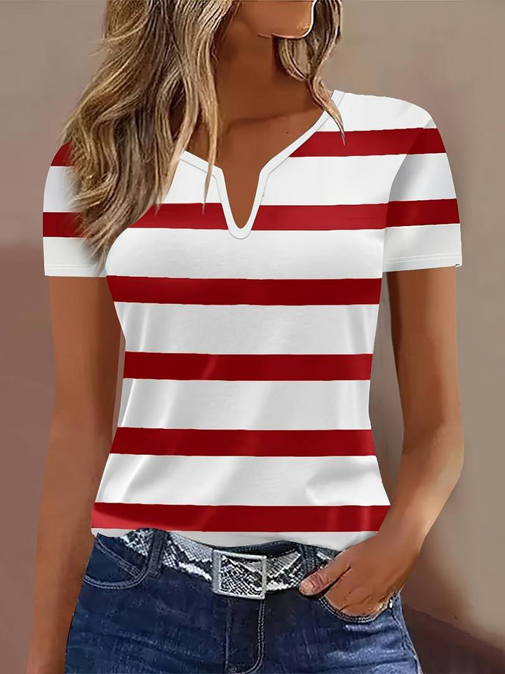 Kiley - Elegant Short-Sleeved Striped T-Shirt