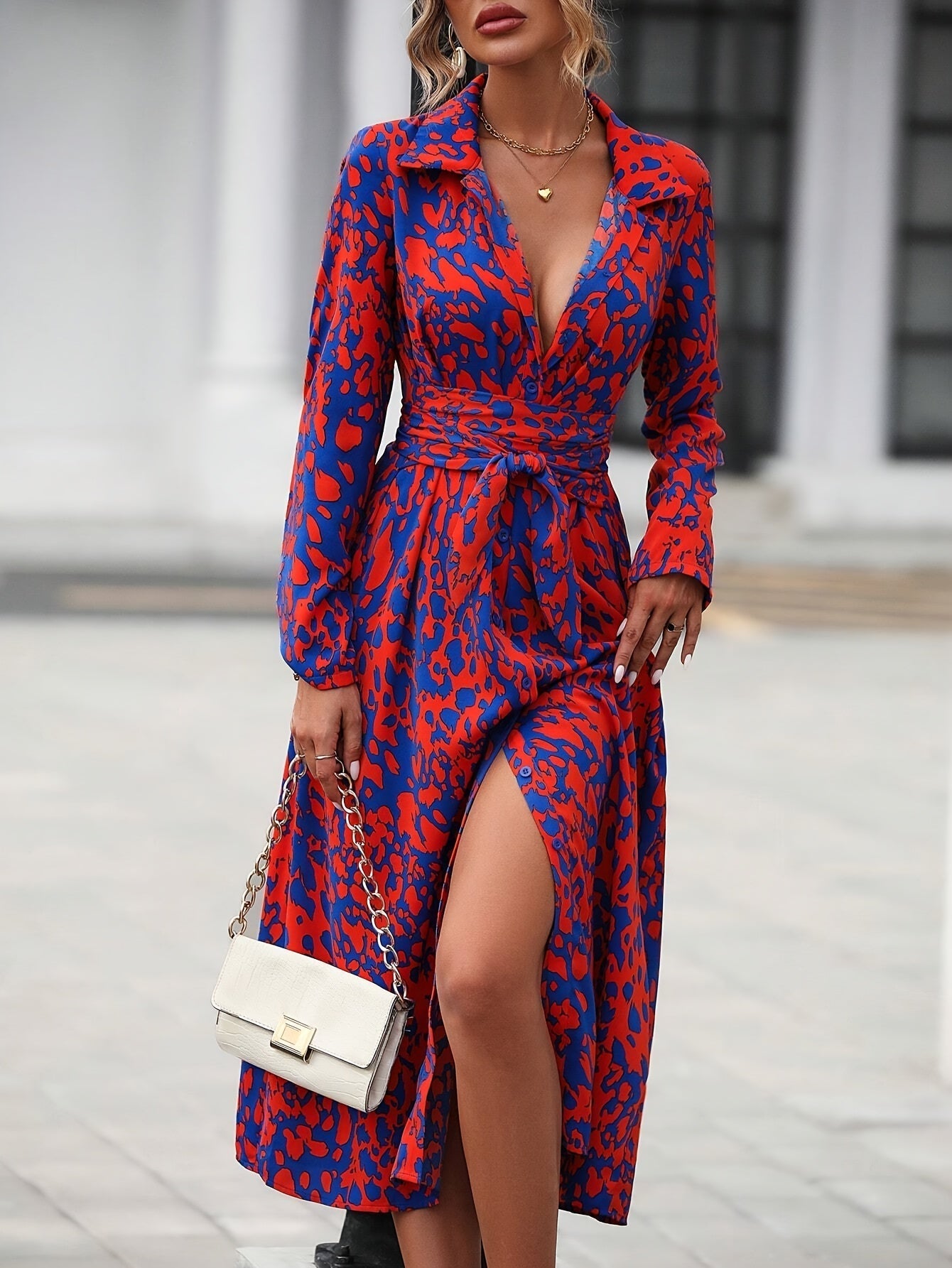 Nova™ | Abstract Print Midi Dress