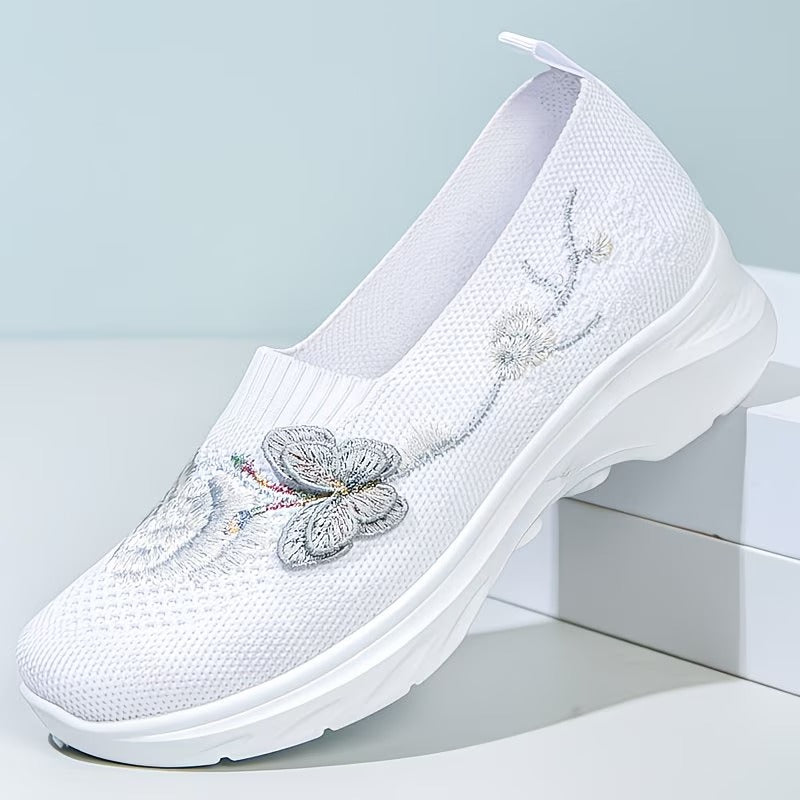 Isabella - Floral Appliqué Slip-Ons